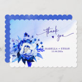 Blue Orchid Weddenschap Hartelijk dank Kaart (Voorkant / Achterkant)
