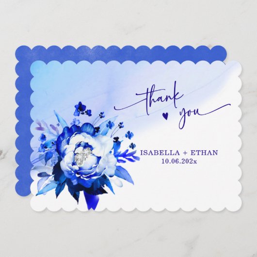 Blue Orchid Weddenschap Hartelijk dank Kaart (Voorkant / Achterkant)