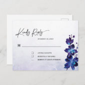 Blue Orchid Wedding Briefkaart (Voorkant / Achterkant)