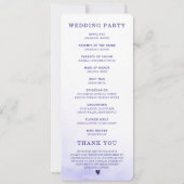 Blue Orchid Wedding Program Sjabloon Kaart (Achterkant)