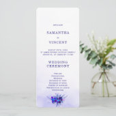 Blue Orchid Wedding Program Sjabloon Kaart (Staand voorkant)