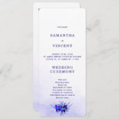 Blue Orchid Wedding Program Sjabloon Kaart (Voorkant / Achterkant)