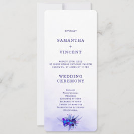 Blue Orchid Wedding Program Sjabloon Kaart