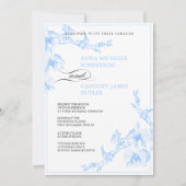 Blue Orchid Wedding Uitnodiging (Voorkant)