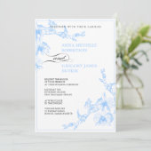 Blue Orchid Wedding Uitnodiging (Staand voorkant)