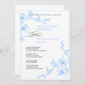 Blue Orchid Wedding Uitnodiging (Voorkant / Achterkant)