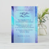 Blue Orchid Wedding Uitnodiging (Staand voorkant)