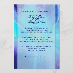 Blue Orchid Wedding Uitnodiging