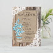 Blue Orchid Wood Lace Rustic Vrijgezellenfeest Kaart (Staand voorkant)