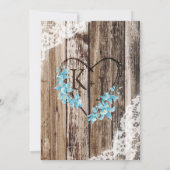 Blue Orchid Wood Lace Rustic Vrijgezellenfeest Kaart (Achterkant)