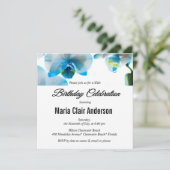 Blue Orchids Birthday Party/Your Occasion Invitae Kaart (Staand voorkant)