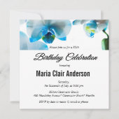 Blue Orchids Birthday Party/Your Occasion Invitae Kaart (Voorkant)