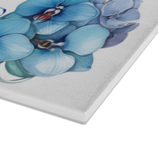 Blue Orchids Shabbat Challah Board Snijplank (Hoek)