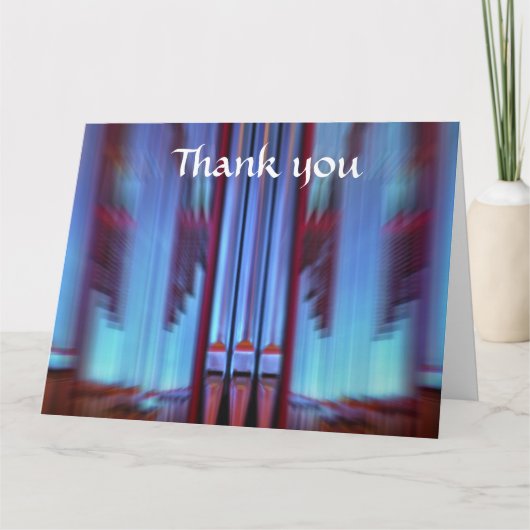 Blue organ pipes large thank you card — horizontaa bedankkaart (Voorkant)