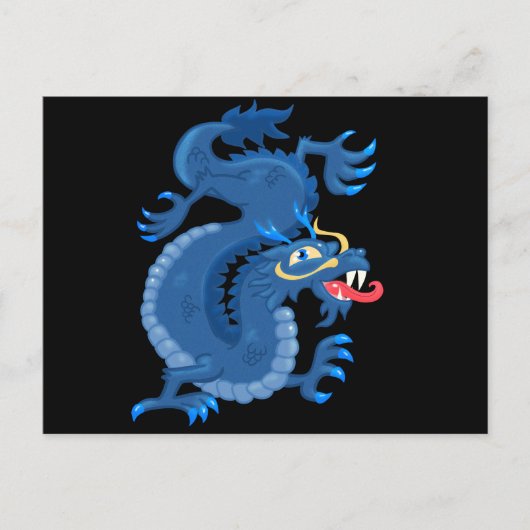 Blue Oriental Dragon Briefkaart (Voorkant)