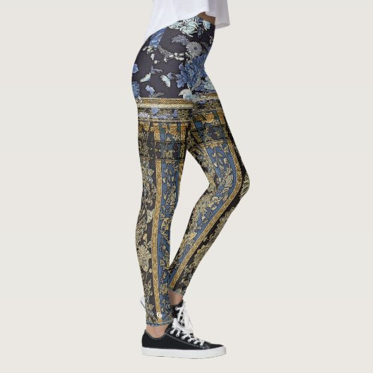 Blue Oriental Floral Shortie Leggings (Rechts)
