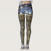 Blue Oriental Floral Shortie Leggings (Voorkant)