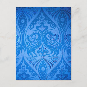 Blue Oriental Peacock Birds Briefkaart