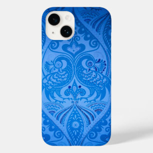 Blue Oriental Peacock Birds Case-Mate iPhone 14 Hoesje