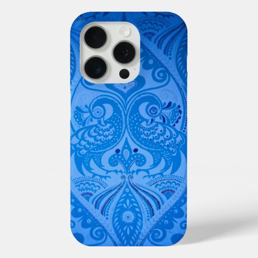 Blue Oriental Peacock Birds Case-Mate iPhone Case (Achterkant)