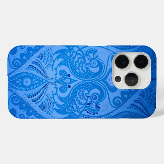 Blue Oriental Peacock Birds Case-Mate iPhone Case (Achterkant (horizontaal))