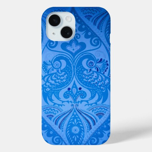 Blue Oriental Peacock Birds Case-Mate iPhone Case (Achterkant)
