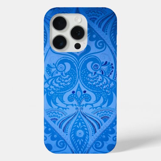Blue Oriental Peacock Birds Case-Mate iPhone Case (Achterkant)