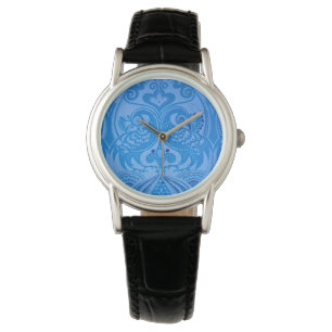 Blue Oriental Peacock Birds Horloge
