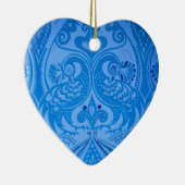Blue Oriental Peacock Birds Keramisch Ornament (Rechts)