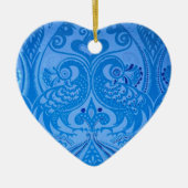 Blue Oriental Peacock Birds Keramisch Ornament (Voorkant)