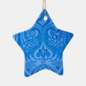 Blue Oriental Peacock Birds Keramisch Ornament (Rechts)