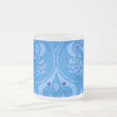 Blue Oriental Peacock Birds Matglas Koffiemok (Center)