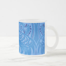 Blue Oriental Peacock Birds Matglas Koffiemok
