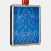 Blue Oriental Peacock Birds Metalen Ornament (Rechts)