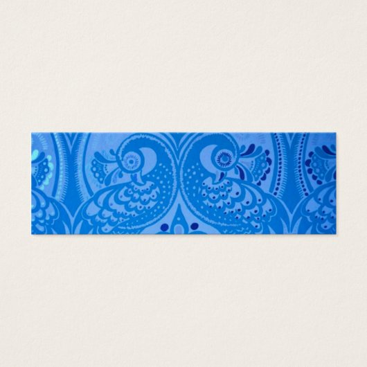 Blue Oriental Peacock Birds Mini Visitekaartjes (Voorkant)