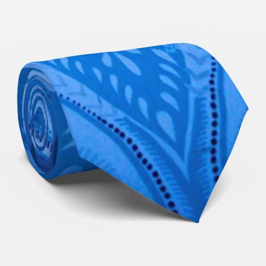 Blue Oriental Peacock Birds Stropdas (Opgerold)