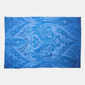 Blue Oriental Peacock Birds Theedoek (Horizontaal)