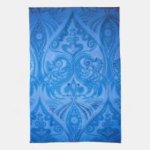 Blue Oriental Peacock Birds Theedoek (Verticaal)