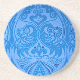 Blue Oriental Peacock Birds Zandsteen Onderzetter