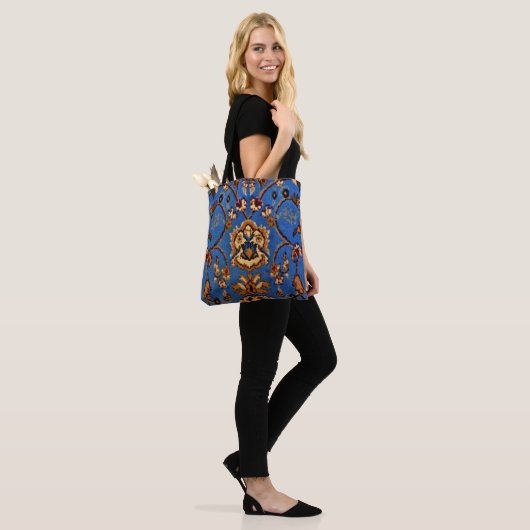 Blue Oriental Rug Tote Bag (Op model)