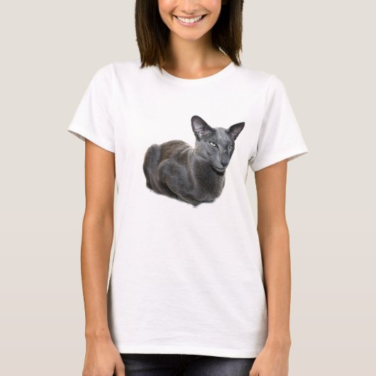 Blue Oriental Shorthair Cat T-shirt (Voorkant)