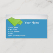 Blue Origami Visitekaartje (Achterkant)