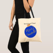 Blue .Ornament Ball Cheer Tote Bag (Voorkant (product))