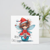 Blue Ornament Fairy – Holiday Card (Staand voorkant)