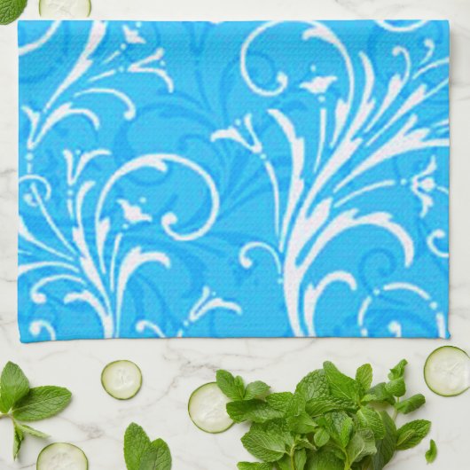 Blue Ornamental Kitchen Towel Theedoek (Gevouwen)
