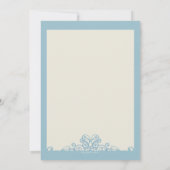 Blue Ornamental Religious Invitation Kaart (Achterkant)