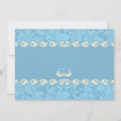 Blue Ornamental Religious Invitation Kaart (Achterkant)