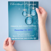 Blue Ornamenten and Snowflakes Program Flyer (Hand)