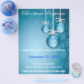 Blue Ornamenten and Snowflakes Program Flyer (Enkel)