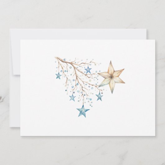 Blue Ornamenten Holiday Monogram Note Kaart Notitiekaartje (Achterkant)